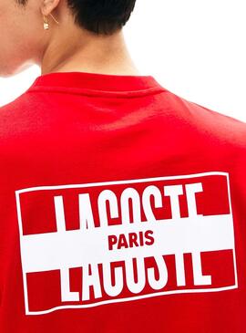 T-Shirt Lacoste Live Parigi Rosso Per Uomo