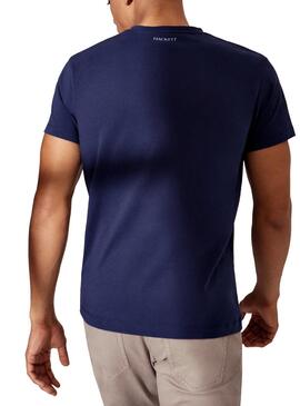 T-Shirt Hackett Basic Blu per Uomo