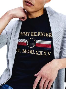Camiseta Tommy Hilfiger Icon Stripe Marino Hombre