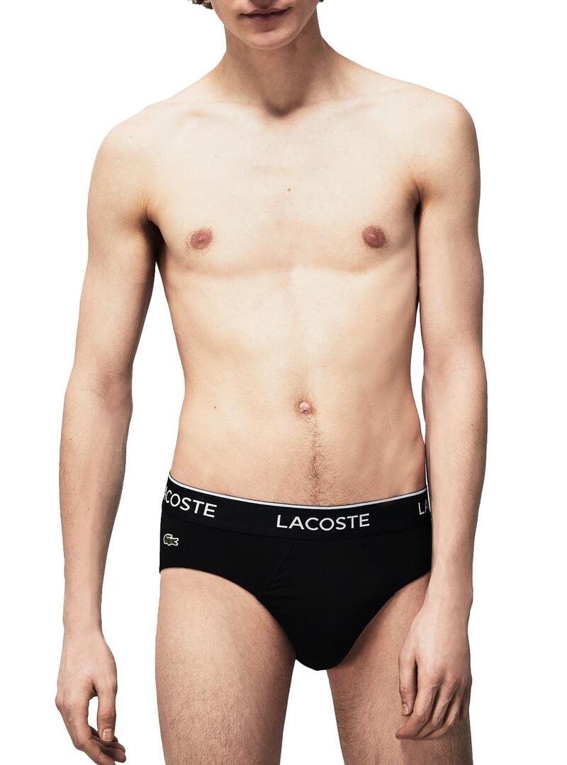 Pack 3 slip Lacoste casual nero per Uomo