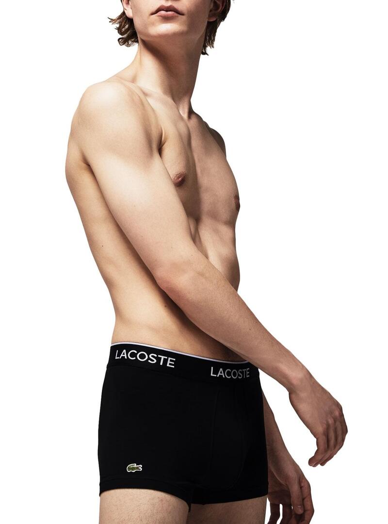 Pack 3 Boxer Lacoste Casual Nero per Uomo