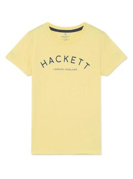 T-Shirt Hackett Logo giallo per Bambino