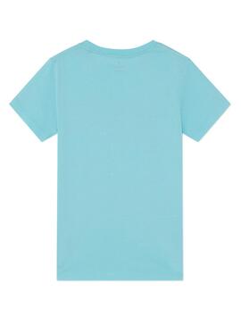 T-Shirt Hackett Logo retrò blu per Bambino
