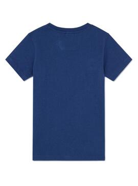 T-Shirt Hackett AMR Logo blu per Bambino