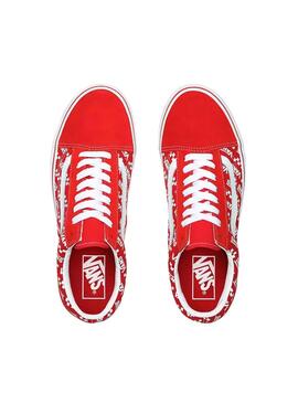 Sneaker Vans UY Old Skool Rosso per Bambino e Bambina