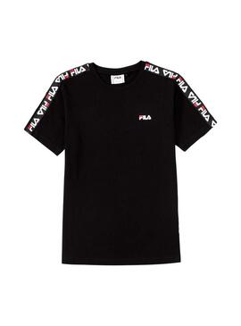 T-Shirt Fila Tait Nero per Bambino e Bambina