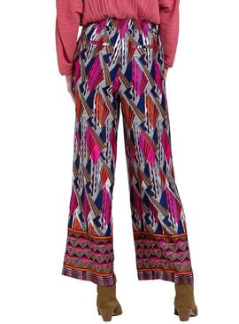 Pantaloni Naf Naf Etnic Multicolor da donna