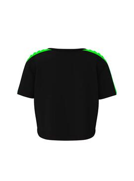 T-Shirt Kappa Aiuto Neon Nero per Donna