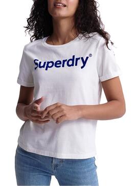 T-Shirt Superdry Flock Bianco Donna