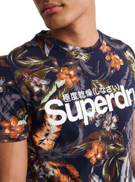 T-Shirt Superdry Super 5 Blu Uomo