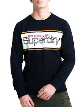 Felpe Superdry Core Logo Stripe Blu Uomo