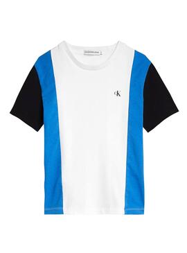 T-Shirt Calvin Klein Jeans Colorblock Bianco Bambino