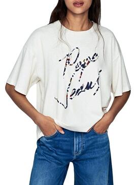 T-Shirt Pepe Jeans Paola Bianco da Donna