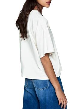 T-Shirt Pepe Jeans Paola Bianco da Donna