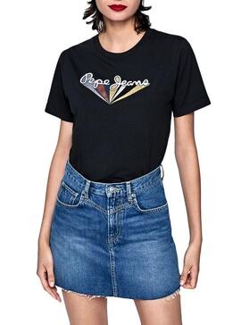 T-Shirt Pepe Jeans Brioni Nero da Donna