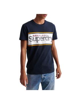 T-Shirt Superdry Core Logo Blu Navy Uomo