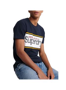 T-Shirt Superdry Core Logo Blu Navy Uomo