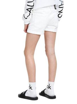 Short Calvin Klein Jeans Colored bianco per bambina
