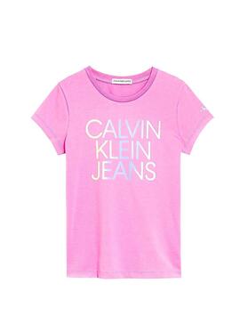 T-Shirt Calvin Klein Jeans Gradient Rosa Bambina