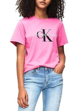 T-Shirt Calvin Klein Jeans Monogram Rosa