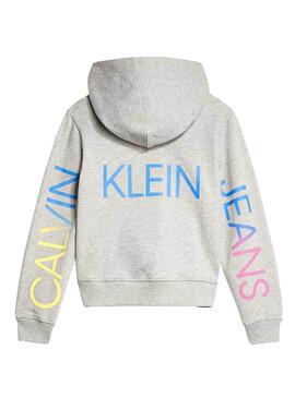 Felpe Calvin Klein Jeans Hero Grey per Bambina