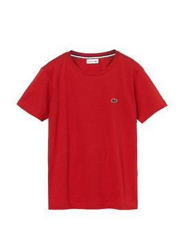 T-Shirt Lacoste Basic Rosso da Bambino