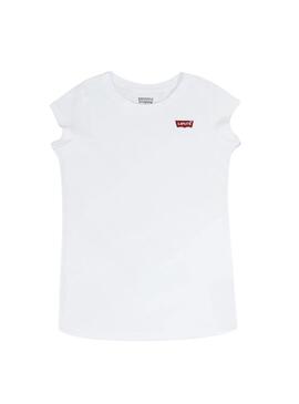 T-Shirt Levis Batwing bianco per Bambina