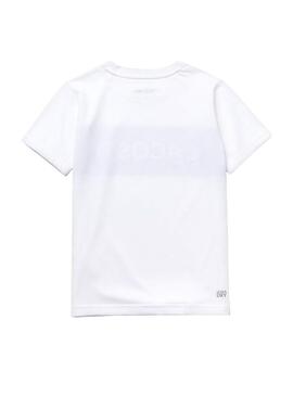 T-Shirt Lacoste Geometrico bianco per Bambino