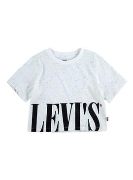 T-Shirt Levis Varsity Serif bianco per Bambina