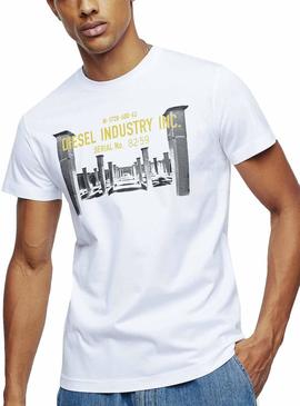 T-Shirt Diesel Industry Bianca per Uomo
