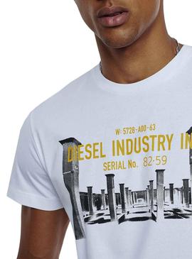 T-Shirt Diesel Industry Bianca per Uomo