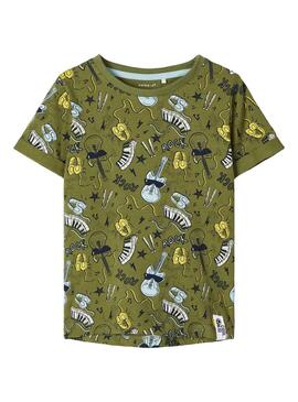T-Shirt Name It Darock Verde per Bambino