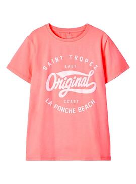 T-Shirt Name It Fike Coral per Bambina