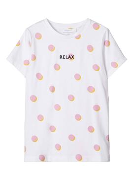 T-Shirt Name It Deelen Bianco per Bambina
