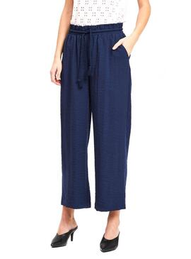 Vila Linea 7/8 pantaloni Blu Navy Donna