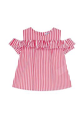 Camicia Mayoral Rayas Rosso per Bambina