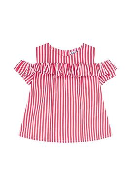 Camicia Mayoral Rayas Rosso per Bambina