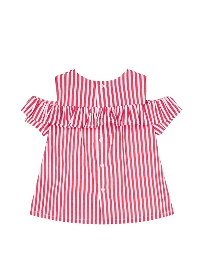 Camicia Mayoral Rayas Rosso per Bambina