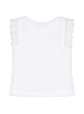 T-Shirt Mayoral Espadrille Bianco per Bambina