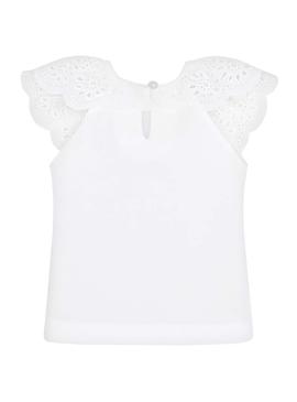 T-Shirt Mayoral Fly Bianco per Bambina