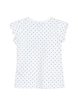 T-Shirt Mayoral Topos Bianco per Bambina
