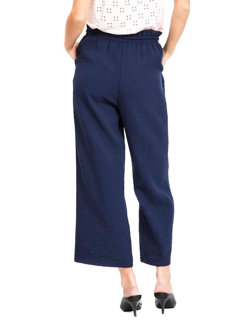 Vila Linea 7/8 pantaloni Blu Navy Donna