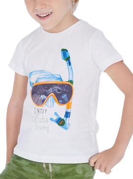 T-Shirt Mayoral Diver Bianco para Bambino