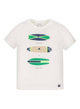 T-Shirt Mayoral Surf Bianco per Bambino