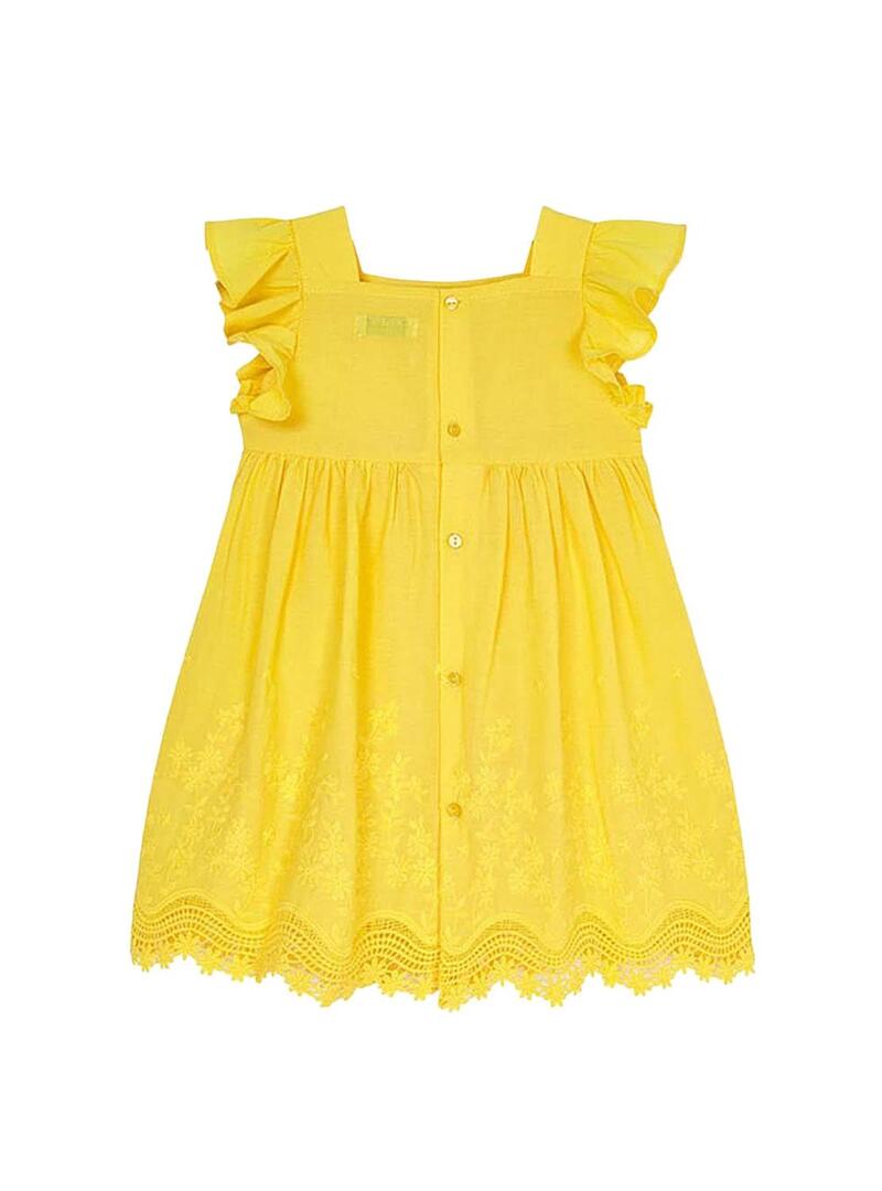 Vestito Mayoral Openwork Giallo per Bambina
