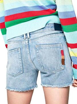 Shorts Pepe Jeans Thrasher Rainbow per donna