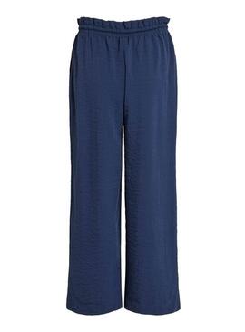 Vila Linea 7/8 pantaloni Blu Navy Donna