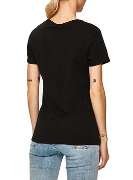 T-Shirt Calvin Klein Jeans Love CK Nero Donna