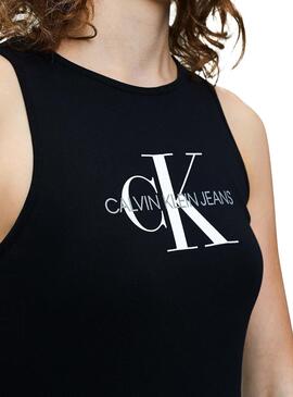 T-Shirt Calvin Klein Monogram Sporty Nera Donne 