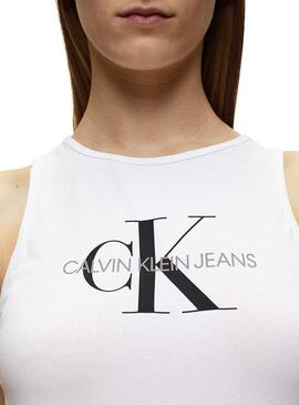 T-Shirt Calvin Klein Monogram Sporty Bianco Donne 